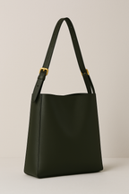 Ladies Shoulder Bag Black One Size Vegan Leather