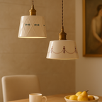 Elegant pendant lamp with classic ceramic pattern