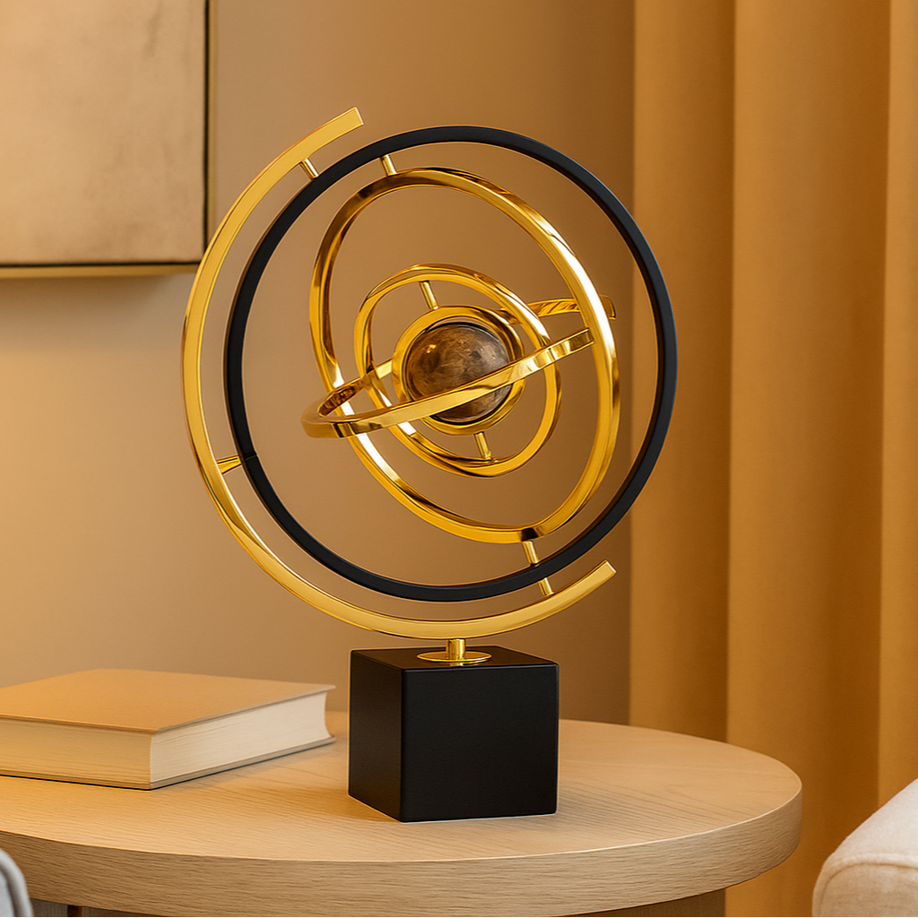 Handmade sculpture with marble base for elegant interior design