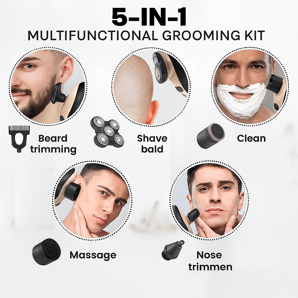 5-in-1 Electric Shaver for Smooth & Irritation-Free Shaving
