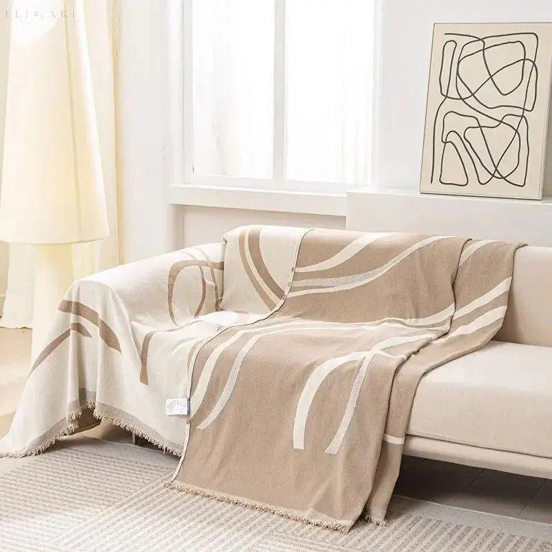 Chenille Sofa Throw | Reversible Sofa Cover for Couch