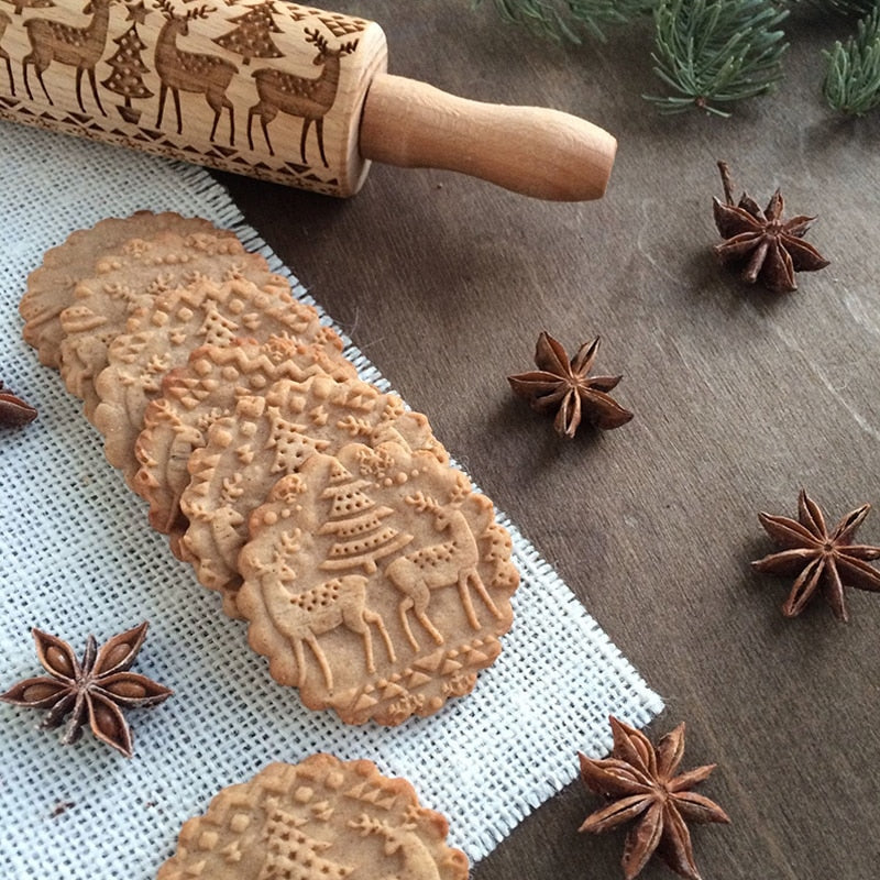 Hand-engraved rolling pin for perfect baked goods