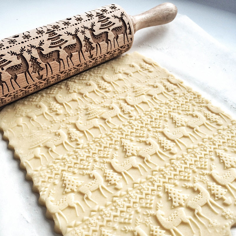 Hand-engraved rolling pin for perfect baked goods
