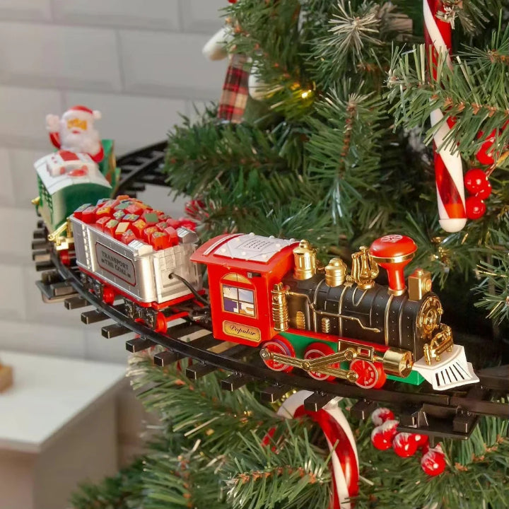 KerstExpress Tree Train – Riding Christmas Train with Light, Sound and Tree Holder