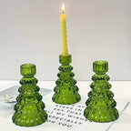 LumiTree Glass Candle Holder Set – 3-piece Tree-shaped Table Decoration