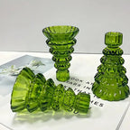 Christmas Tree Glass Candle Holder | 3pcs Set
