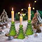 LumiTree Glass Candle Holder Set – 3-piece Tree-shaped Table Decoration