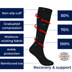 CircuFlex High Graduated Compression Socks | Improved Blood Circulation and Pain Relief - Ideal for Athletes - Travelers - Varicose Veins