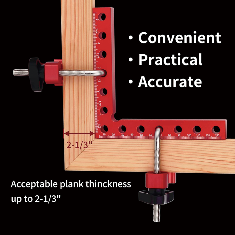 4 Pack 90 Degree Positioning Squares, 5.5" x 5.5" Positioning Squares Right Angle Clamps for Picture Frames, Boxes, Cabinets or Drawers
