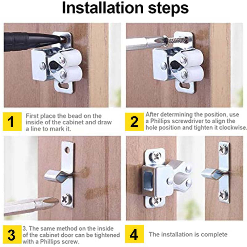 Classic Cabinet Door Stainless Steel Snap Locks