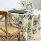 French Classic Blue Vintage Dining Tablecloth