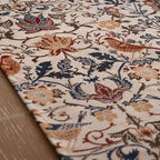 Elegant table runner with flower and bird design