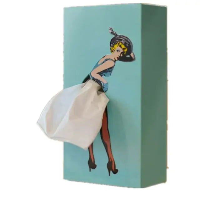 Retro Woman Tissue Box