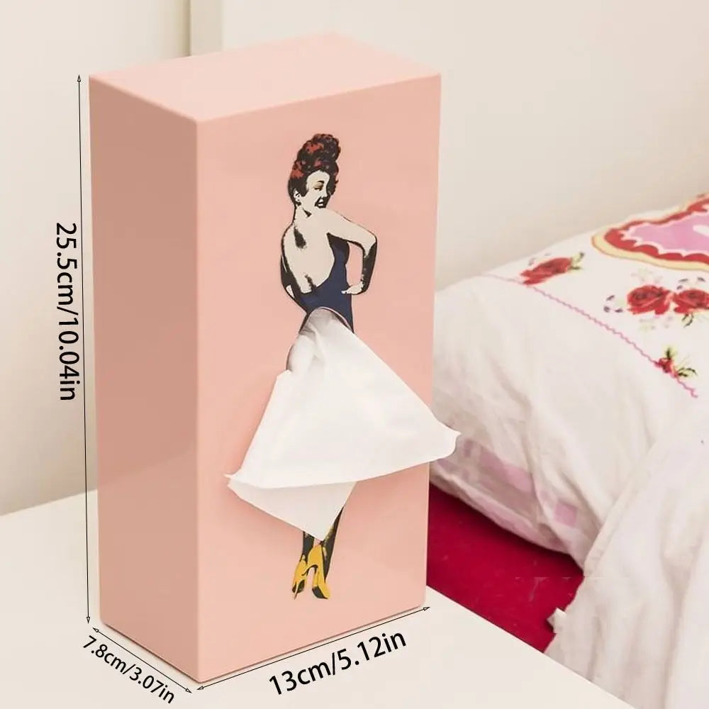 Retro Woman Tissue Box