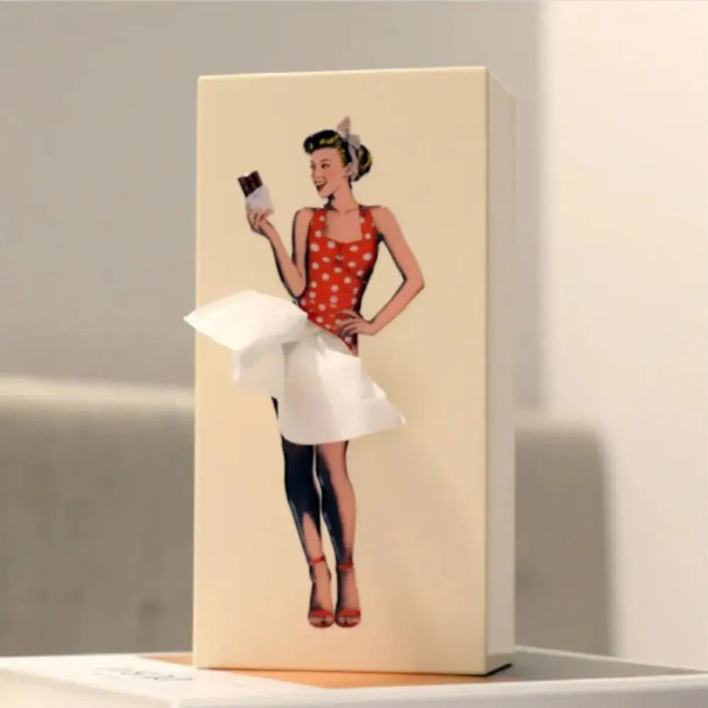 Retro Woman Tissue Box