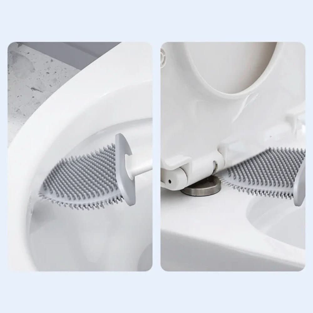 Hygienic Silicone Toilet Brush with Wall Holder
