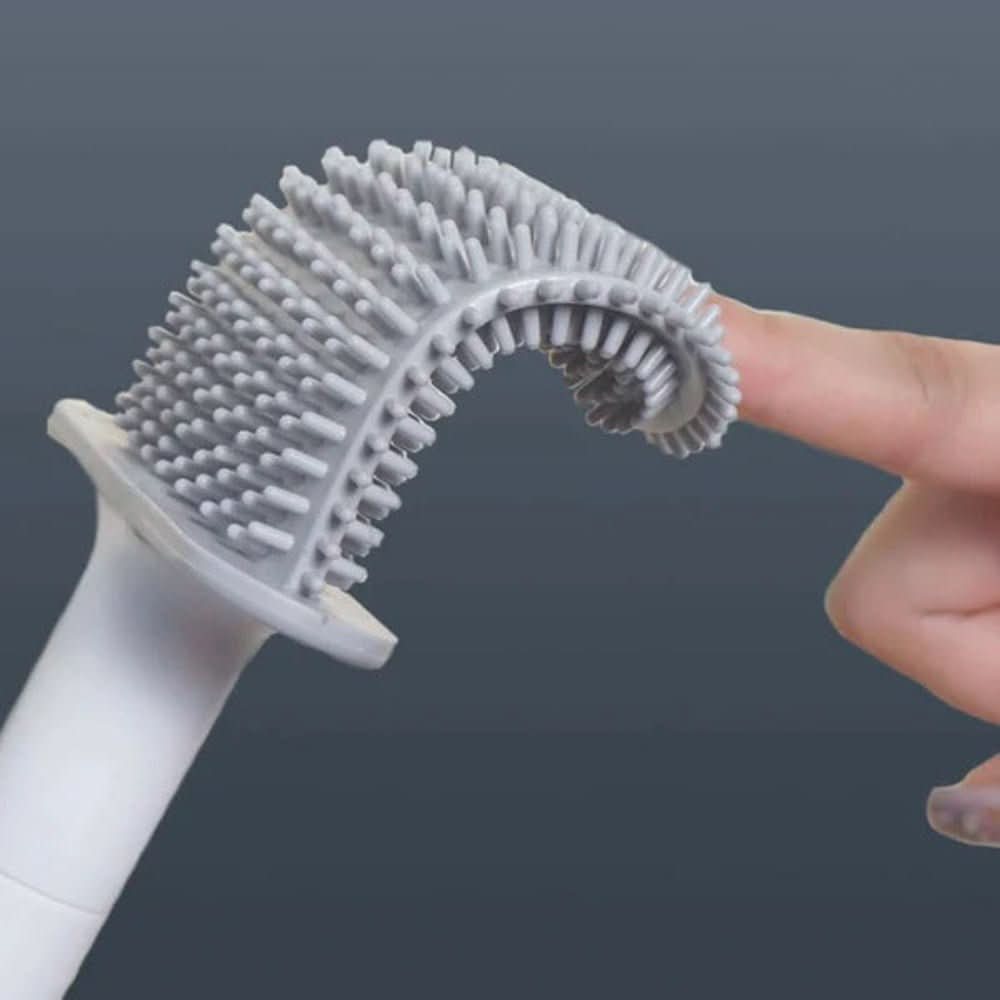 Hygienic Silicone Toilet Brush with Wall Holder