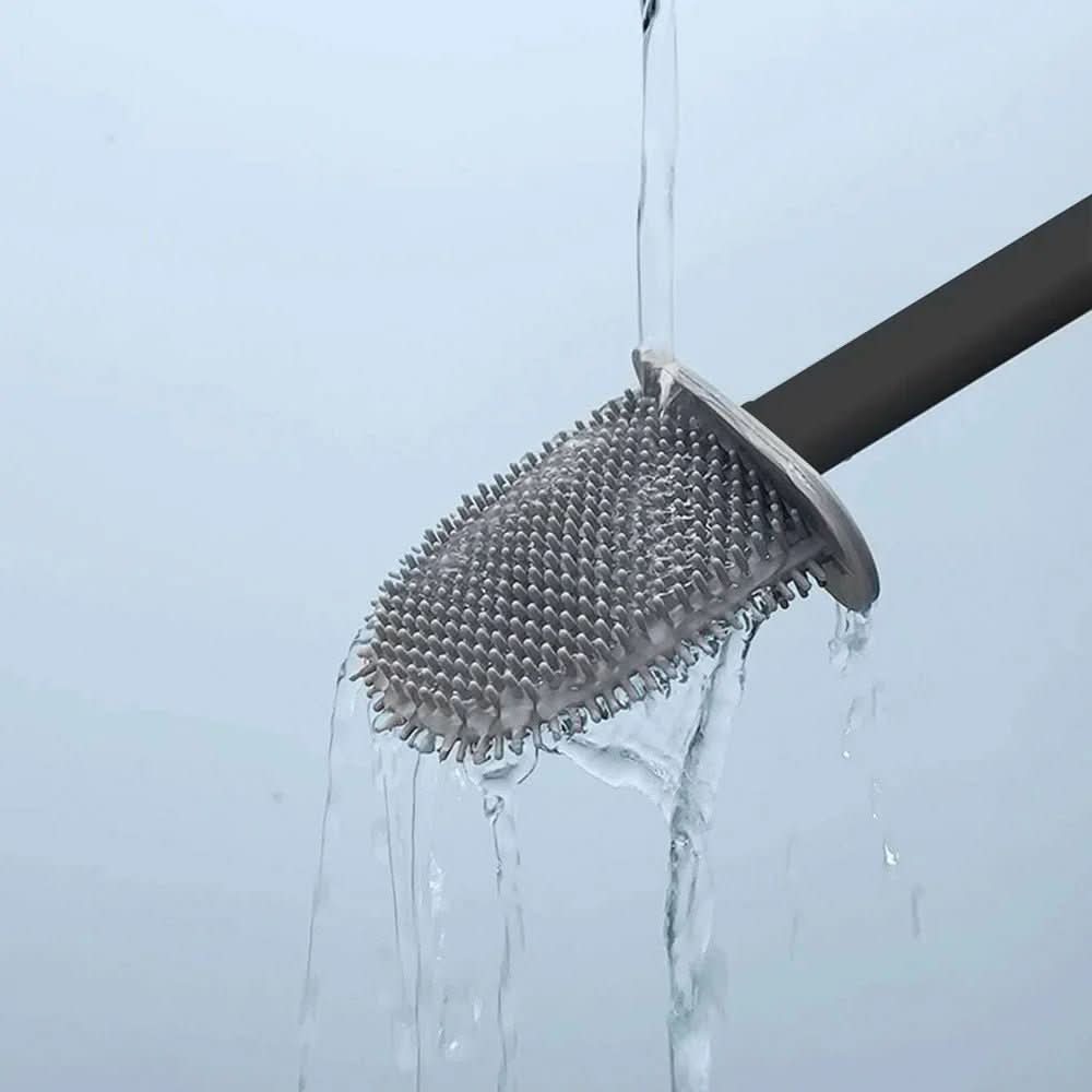 Hygienic Silicone Toilet Brush with Wall Holder