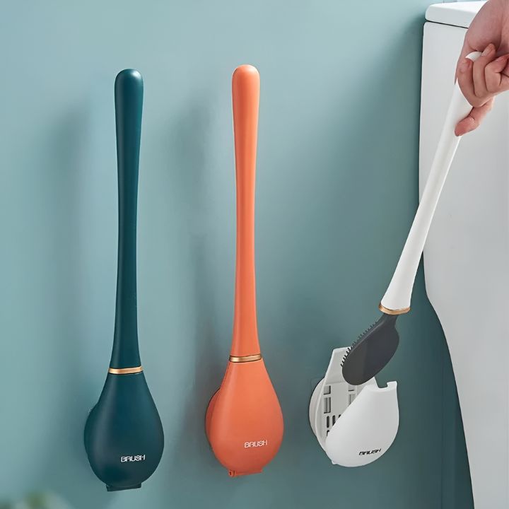 CleanSweep | Silicone Toilet Brush with Wall Holder