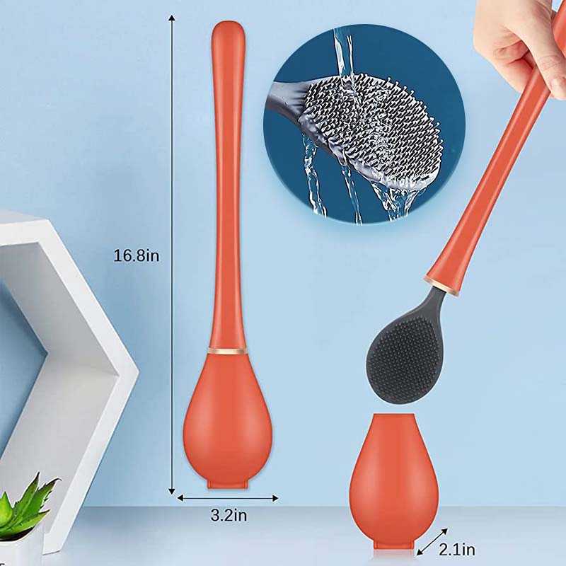 CleanSweep | Silicone Toilet Brush with Wall Holder
