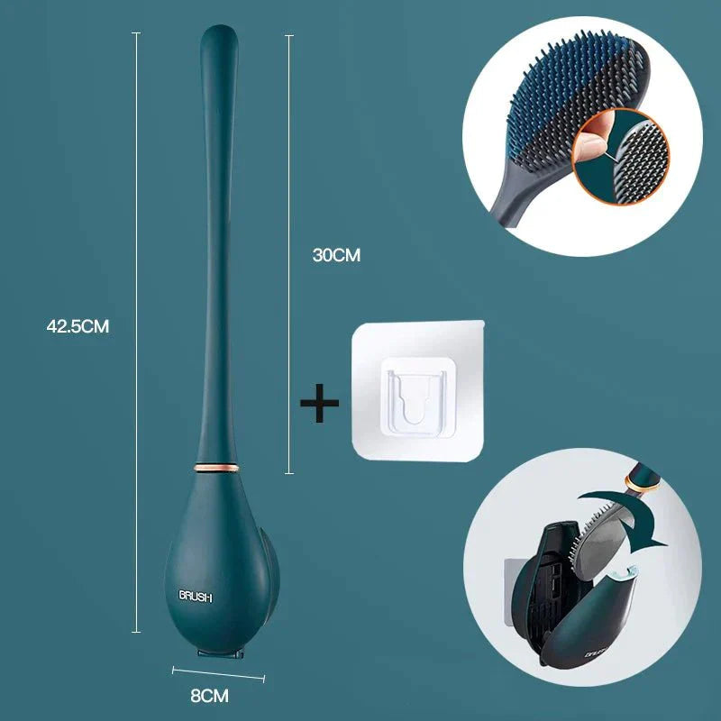 CleanSweep | Silicone Toilet Brush with Wall Holder