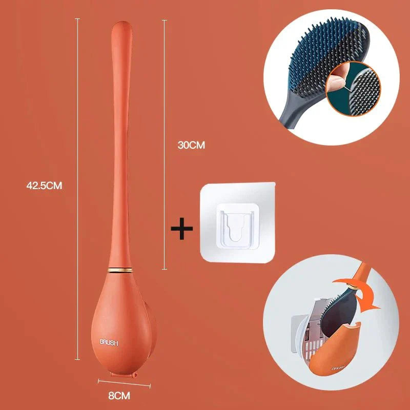 CleanSweep | Silicone Toilet Brush with Wall Holder