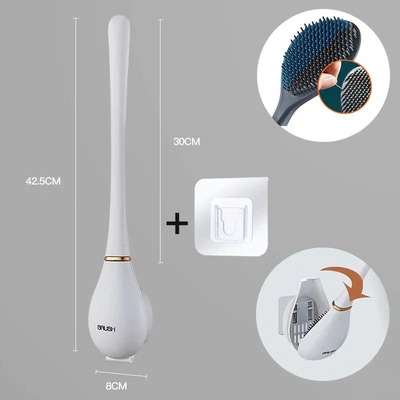 CleanSweep | Silicone Toilet Brush with Wall Holder