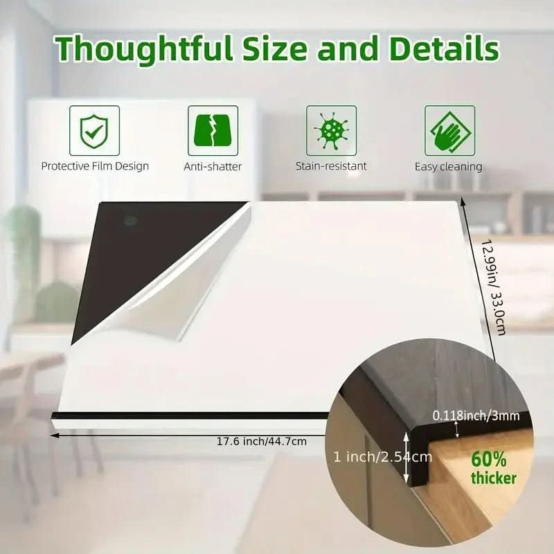 Acrylic Cutting Board with Protective Rim for Modern Kitchens