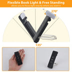 Clip-on book light, USB rechargeable reading light with timer, portable LED bookmark light for bedside & desk