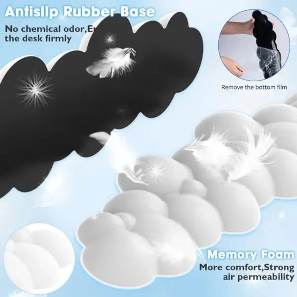 Cloud Keyboard Palm Rest – Ergonomic Memory Foam Pad with Non-Slip Base