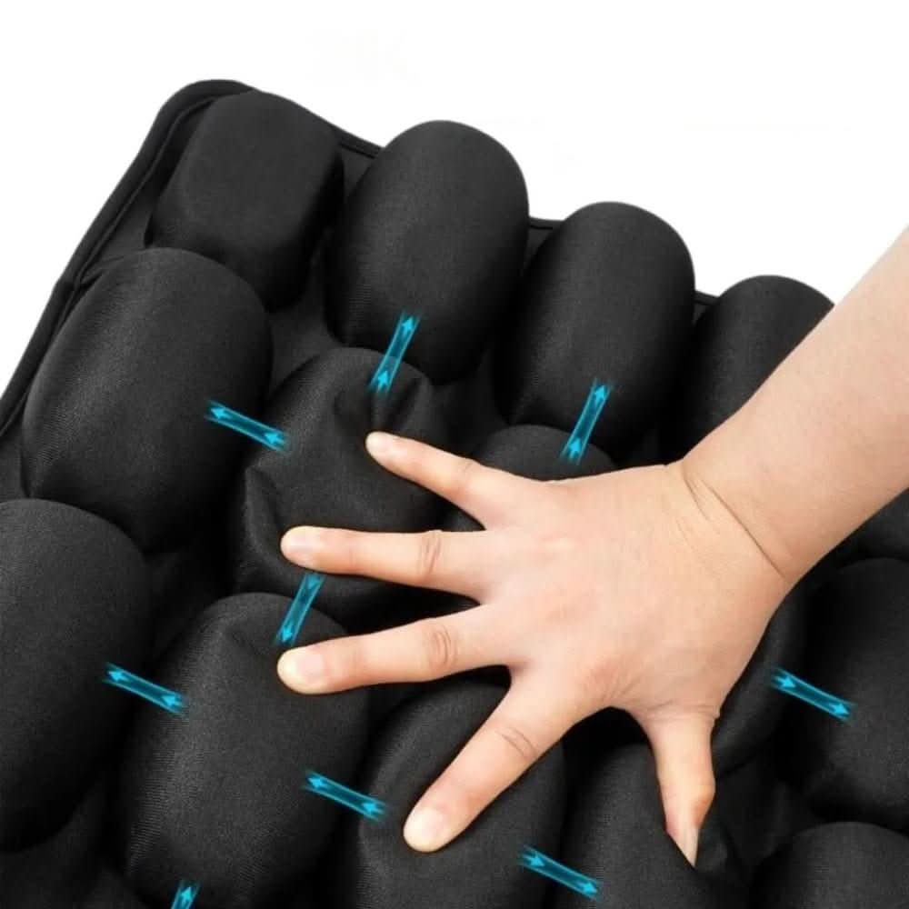 Inflatable seat cushion for comfort on the go