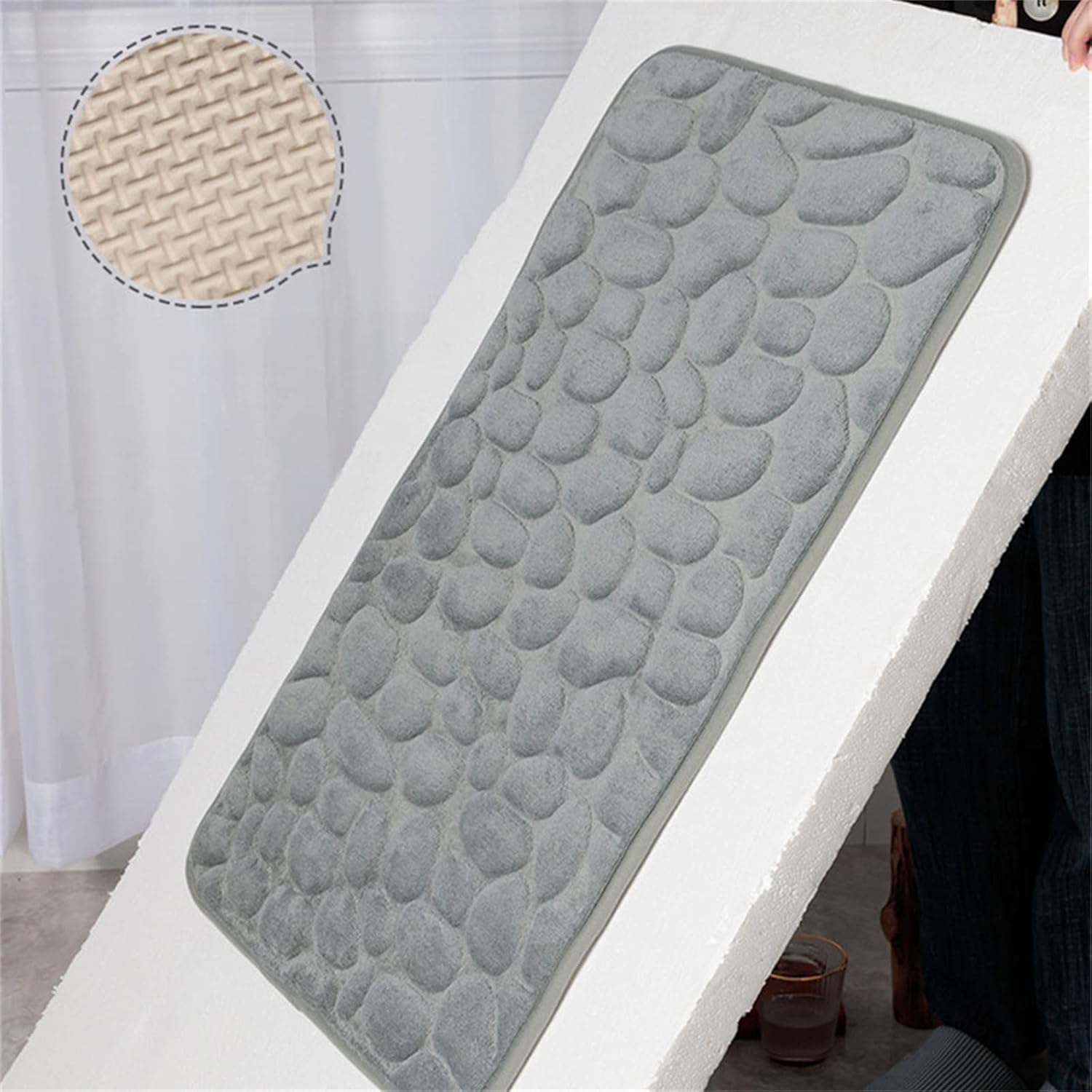 CobbleMat | Anti-slip PVC Bath Mat with Pebble Stone Design