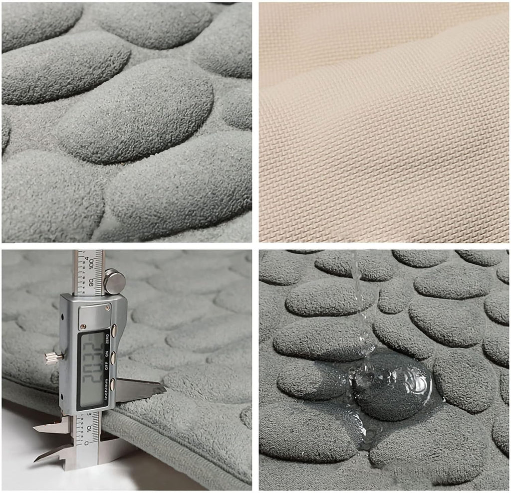 CobbleMat | Anti-slip PVC Bath Mat with Pebble Stone Design