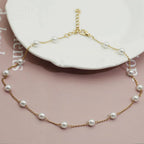 Luxury Golden Pearl Necklace - Marilena Elegance