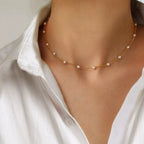 Luxury Golden Pearl Necklace - Marilena Elegance