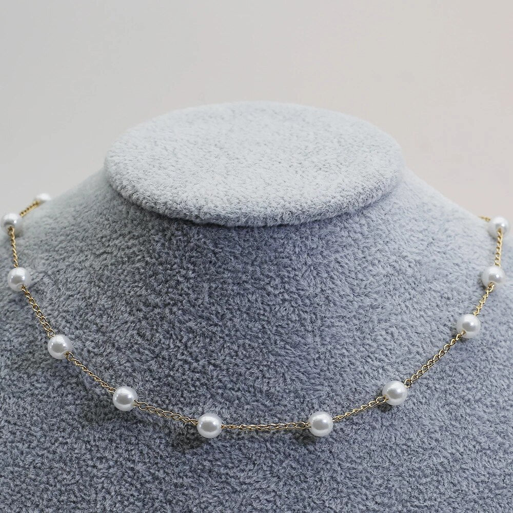 Luxury Golden Pearl Necklace - Marilena Elegance