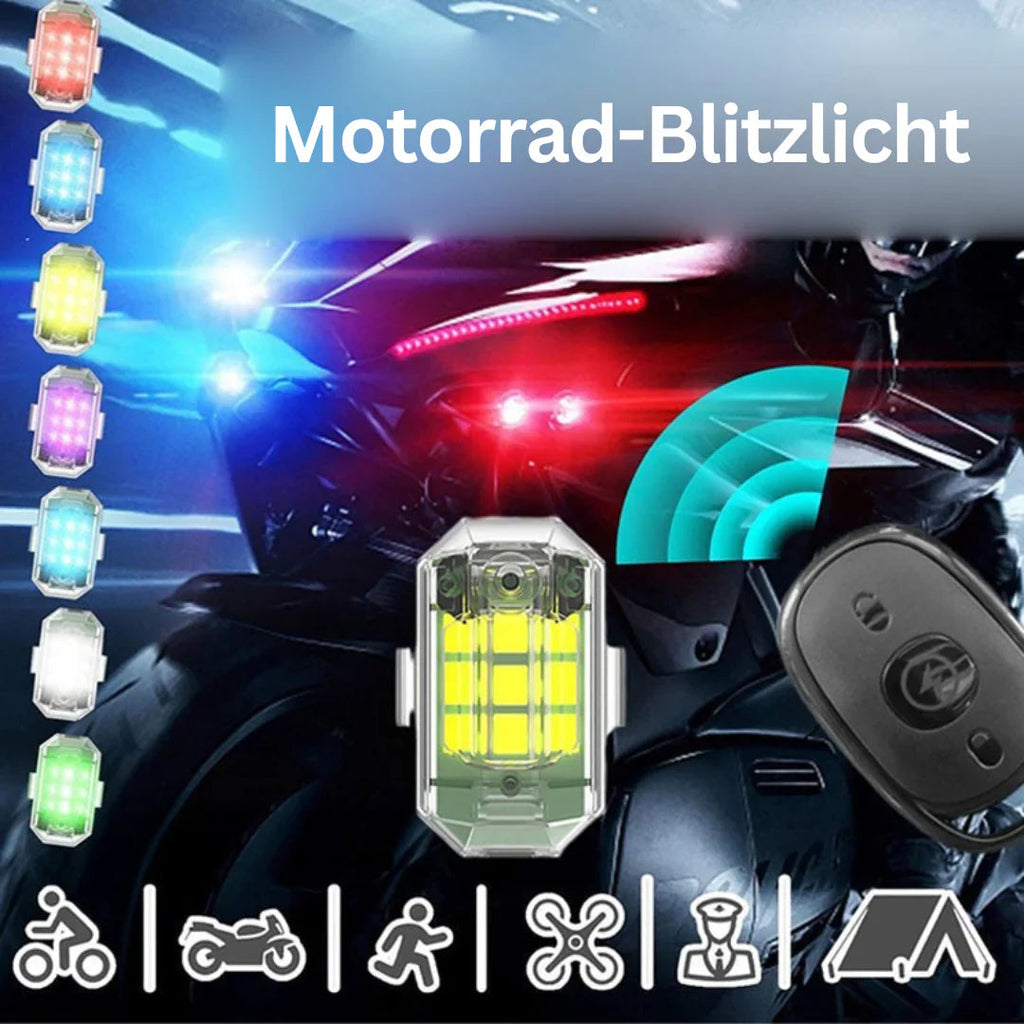 Wireless LED Motorcycle Tail Light – Rechargeable Remote Control for Brake and Warning Light