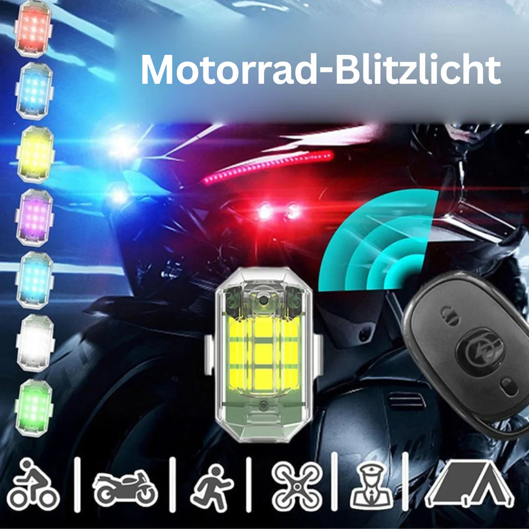 Wireless LED Motorcycle Tail Light – Rechargeable Remote Control for Brake and Warning Light