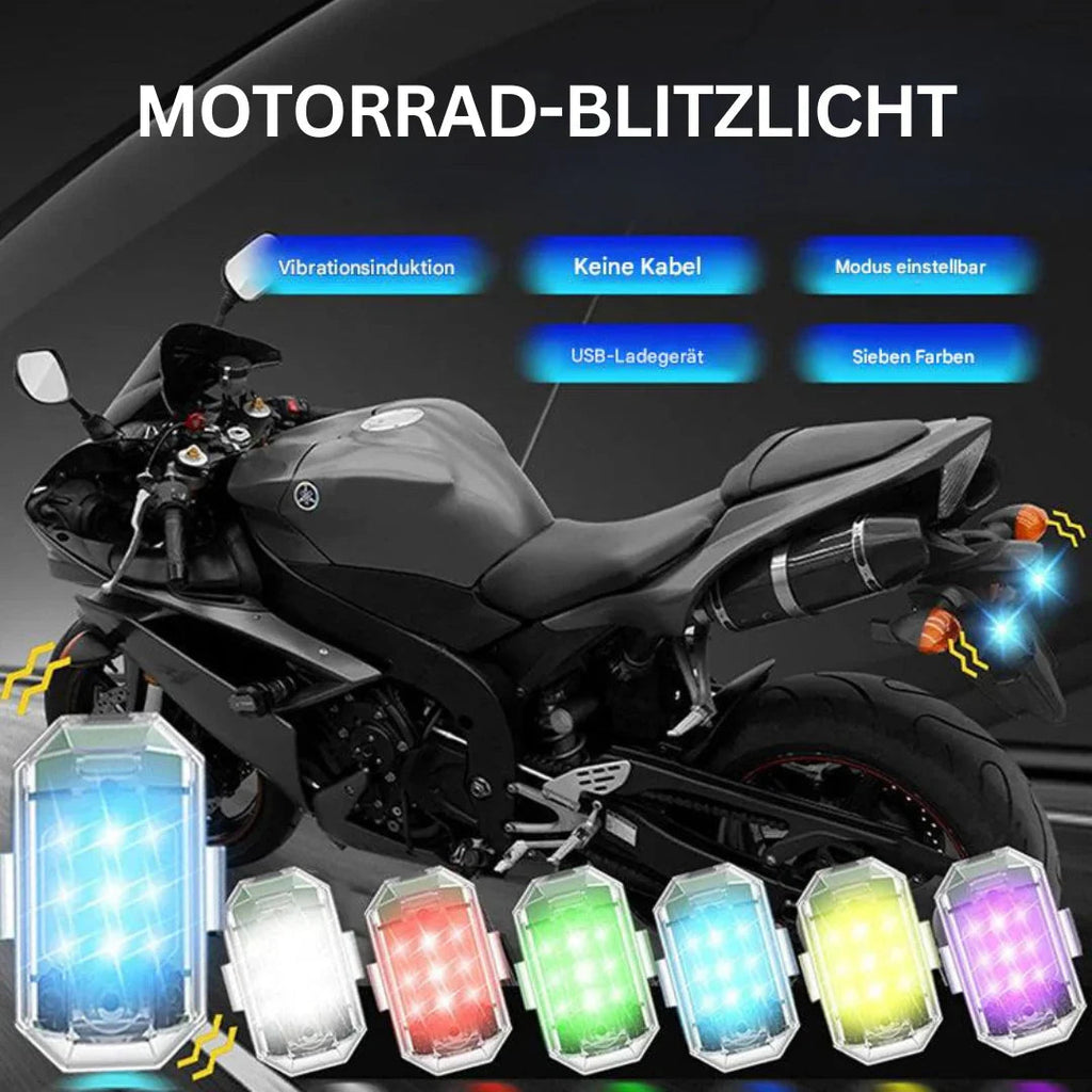 Wireless LED Motorcycle Tail Light – Rechargeable Remote Control for Brake and Warning Light