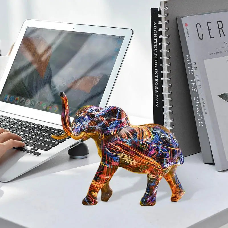 ColorTrunk Lively Elephant Sculpture Unique Bold Design
