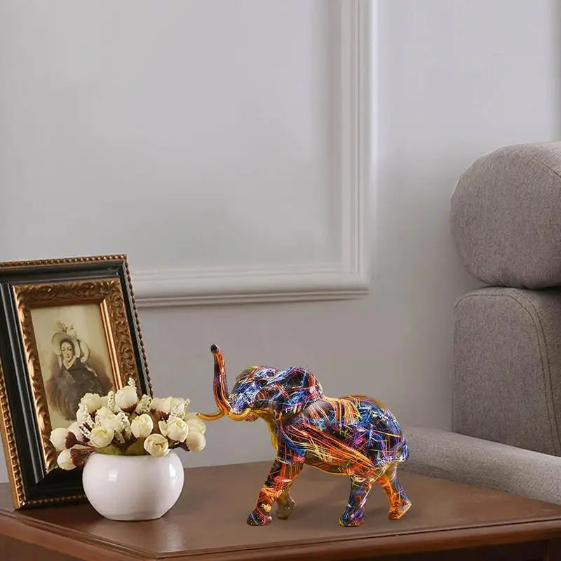 ColorTrunk Lively Elephant Sculpture Unique Bold Design
