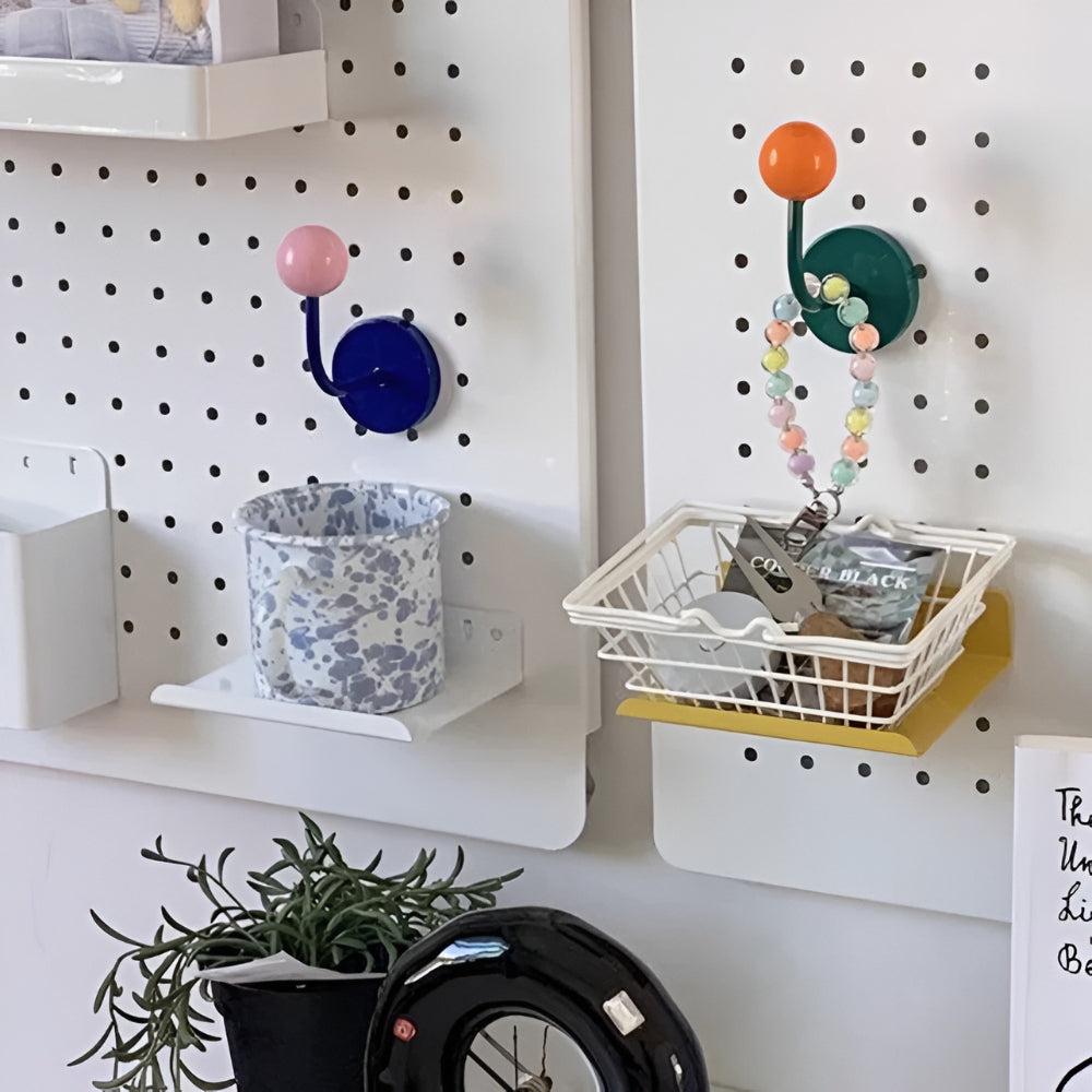 MagneSphere Wooden Magnetic Wall Hooks – Colorful Storage Solution Without Drilling