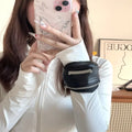 Mini Korean-Style PU Wrist Bag with Zipper Pocket