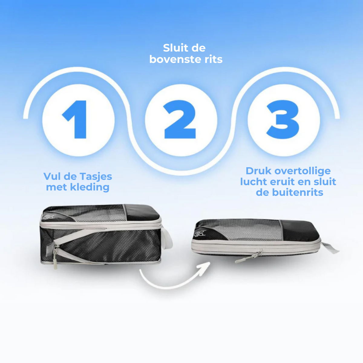 PackMate Compression Travel Set – Space-Saving Travel Cubes for Organized Packing