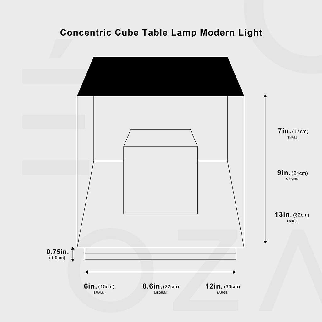 Concentric Cube Table Lamp, Modern Lighting