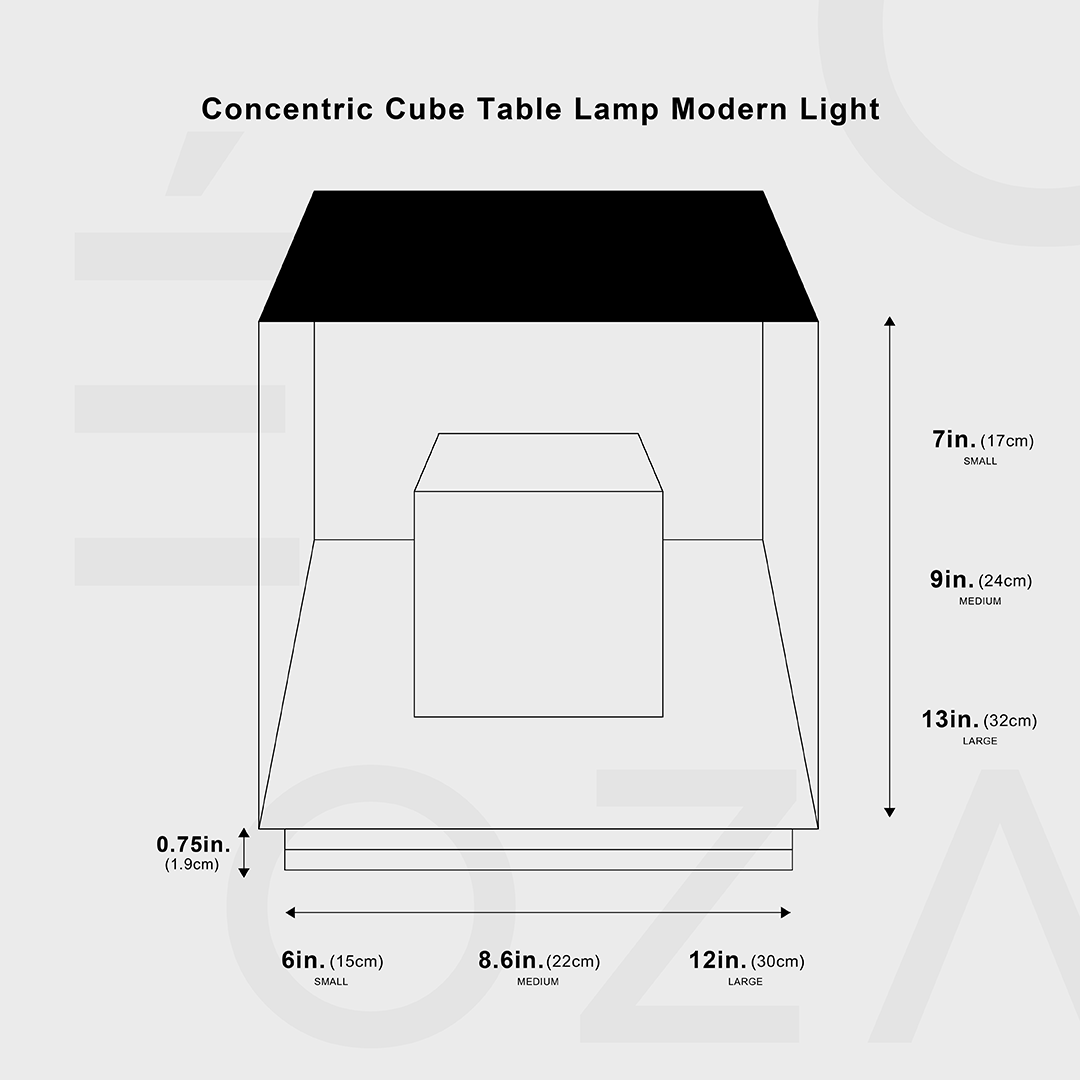 Concentric Cube Table Lamp, Modern Lighting
