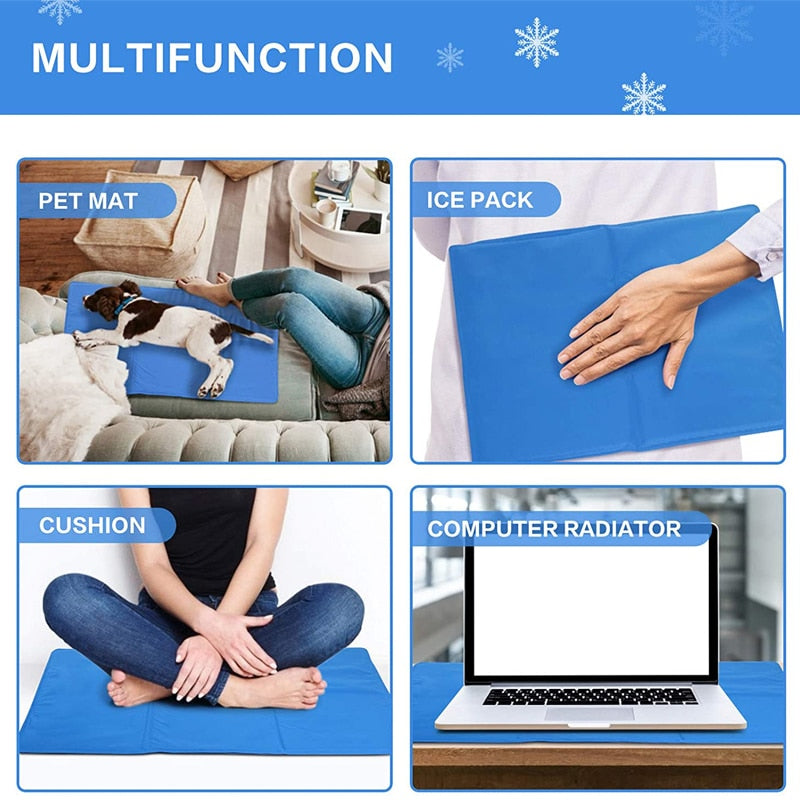 FrescuraPet Cooling Mat for Dogs & Cats | Self-Cooling & Joint-Saving | Foldable & Portable | 5 Sizes | Blue