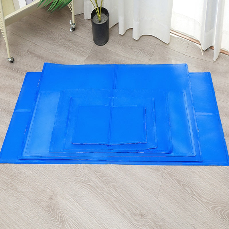 FrescuraPet Cooling Mat for Dogs & Cats | Self-Cooling & Joint-Saving | Foldable & Portable | 5 Sizes | Blue