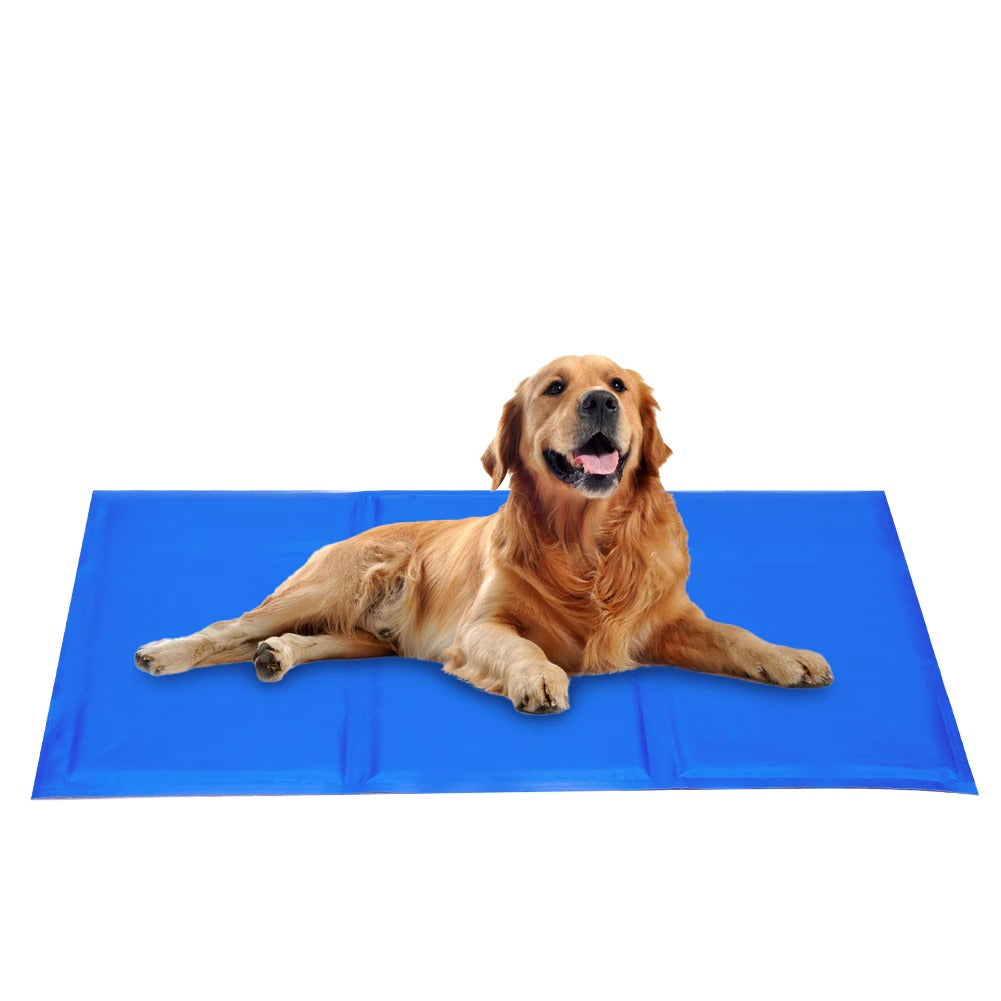 FrescuraPet Cooling Mat for Dogs & Cats | Self-Cooling & Joint-Saving | Foldable & Portable | 5 Sizes | Blue