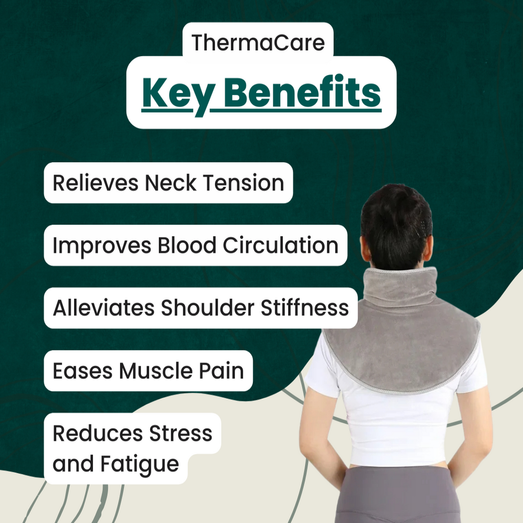 Neck Heating Pad & Massager | Neck and Shoulder Heat for Muscle Relaxation | Adjustable Settings for Stress Relief | Targeted Neck Pain and Relaxation
